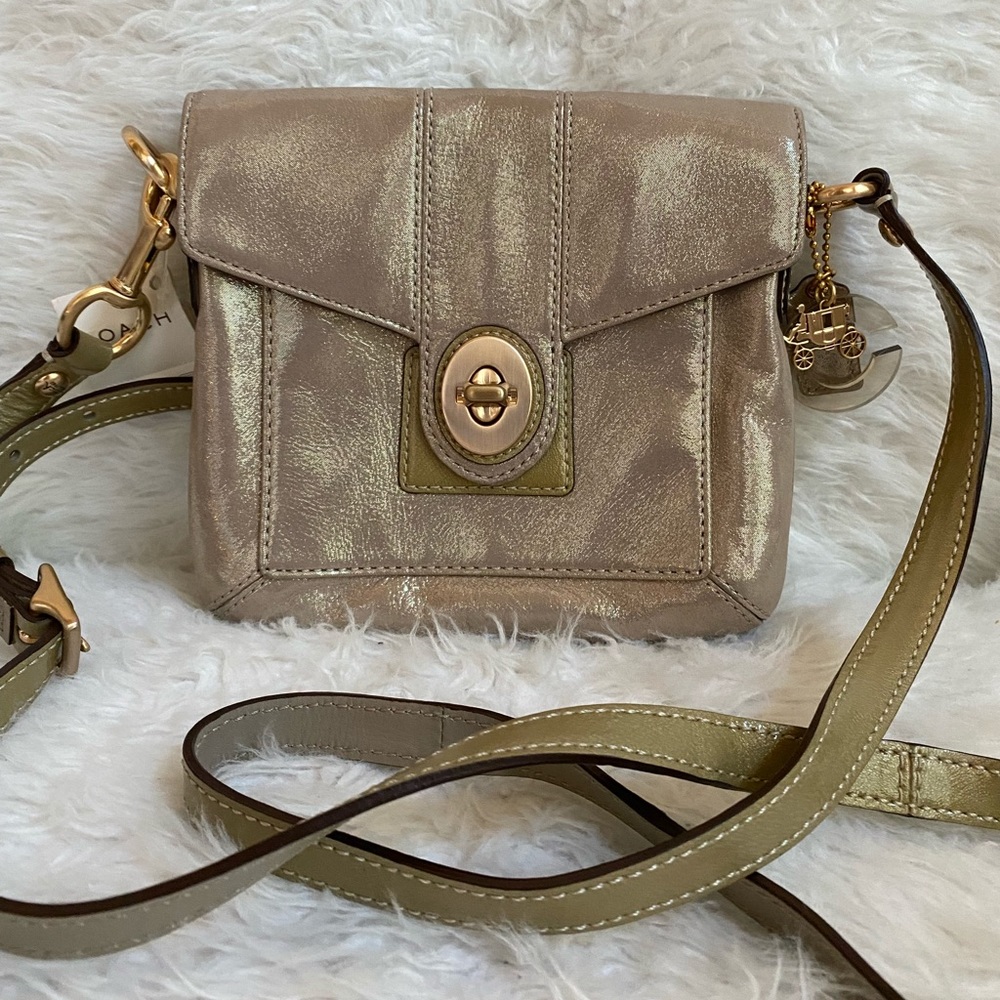 Coach New Peyton Textured Metallic Crossbody 43471